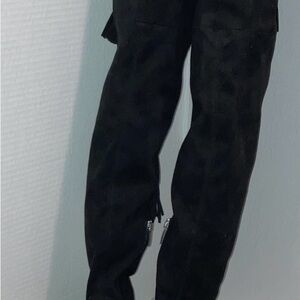 Marc Fisher Olympia Above Knee Boots Shoes Womens Size 7M Black Fabric Zip Up